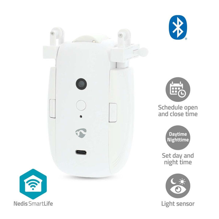 Nedis SmartLife Robot med Gardin | I-Skinne / U-Skinne | Draperer / Gardiner | Batteri / USB Drevet | 4000 mAh | Bluetooth® | Hvid i gruppen HJEM, HUS & HAVE / Smart hjem hos TP E-commerce Nordic AB (C57032)