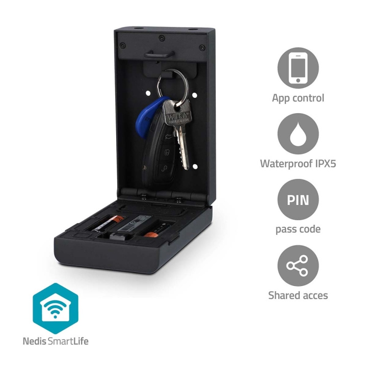 Nedis SmartLife nøgleboks | Nøgleskab | Bluetooth® | Udendørs | Nøgle lås | IPX5 | Sort i gruppen HJEM, HUS & HAVE / Smart hjem / Smart home systemer hos TP E-commerce Nordic AB (C57033)