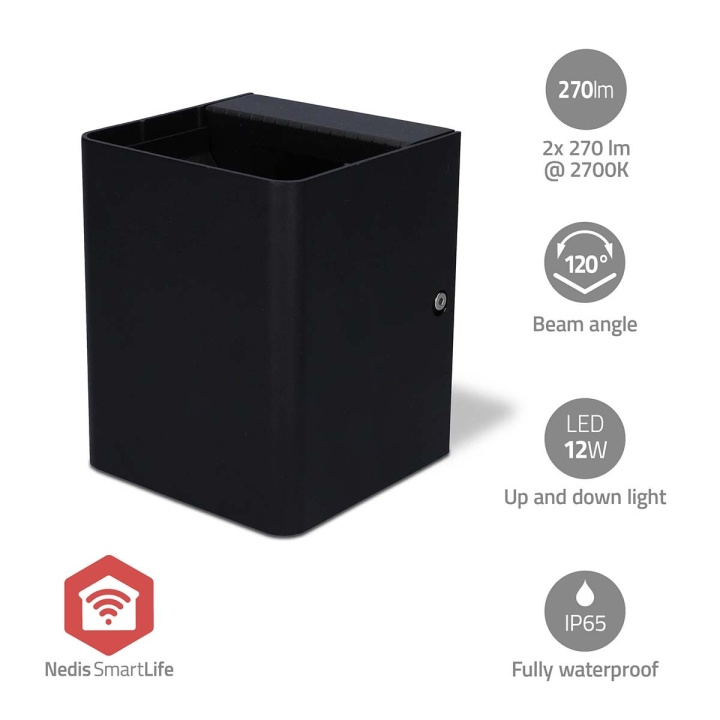 Nedis Smartlife udendørs lys | 2 x 270 lm | Zigbee 3.0 | 12 + 4 W | RGB / Varm Hvid | 2700 K | Aluminium | Android™ / IOS i gruppen HJEM, HUS & HAVE / Elektricitet & Belysning / Udendørs belysning / Facadebelysning / Facadebelysning uden bevægelsessensor hos TP E-commerce Nordic AB (C57036)