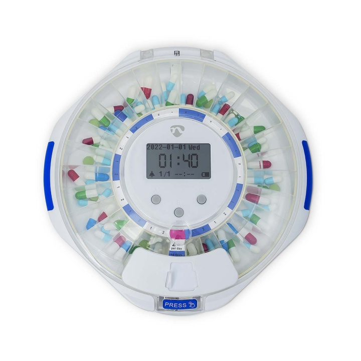 Nedis SmartLife Pilledispenser | Wi-Fi | 28 Rum | Antal alarmtider: 9 alarmtider pr. dag | Bip / Lys / Stemme | LCD display | Hvid i gruppen SKØNHED & HELSE / Helse / Andet hos TP E-commerce Nordic AB (C57041)