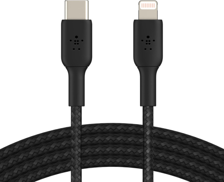 Belkin BOOST CHARGE™ Lightning - USB-C-kabel flätad, 2m, svart i gruppen SMARTPHONES & TABLETS / Opladere og kabler / Kabler / Kabler Lightning hos TP E-commerce Nordic AB (C57669)