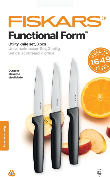 Fiskars Functional Form - universell knivsats, 3-delad i gruppen HJEM, HUS & HAVE / Køkkenredskaber / Køkkenknive & Knivslibemaskiner hos TP E-commerce Nordic AB (C57724)