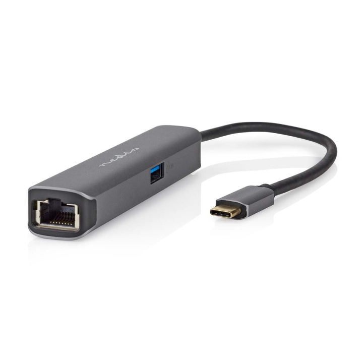 Nedis USB Multi-Port Adapter | USB 3.2 Gen 1 | USB-C™ Han | HDMI ™ -udgang / RJ45 Hun / USB-A Hun / USB-C™ Hun | 5 Gbps | 0.20 m | Runde | Guldplateret | PVC | Antracit | Box i gruppen COMPUTERTILBEHØR / Bærbare computere og tilbehør / Docking stationer hos TP E-commerce Nordic AB (C57839)