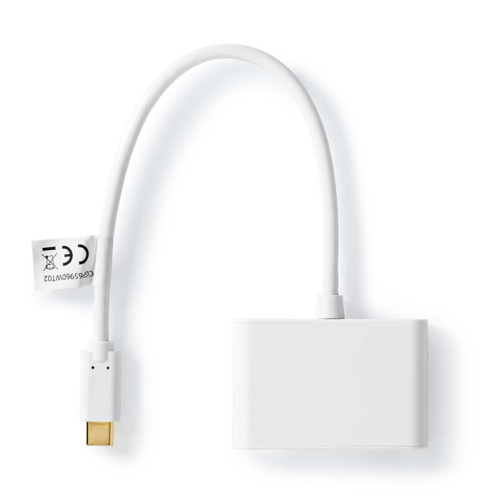 Nedis USB Multi-Port Adapter | USB 3.2 Gen 1 | USB-C™ Han | 2x USB-A | 1000 Mbps | 0.20 m | Runde | Nikkelplateret | PVC | Hvid | Blister i gruppen COMPUTERTILBEHØR / Computer Tilbehør / USB-hubs hos TP E-commerce Nordic AB (C57853)