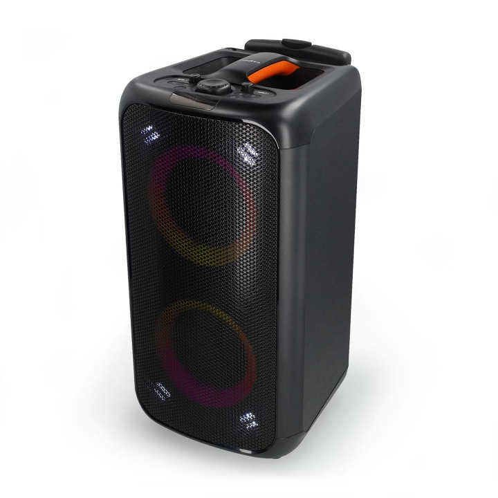 Nedis Bluetooth® Party Speaker | Maksimal batteritid: 5 timer | 240 W | Bærehåndtag | Fest lys | Equalizer | Orange / Sort i gruppen HJEMMEELEKTRONIK / Lyd & billede / Højttalere & tilbehør / Bluetooth-højttalere / Bærbare højttalere hos TP E-commerce Nordic AB (C57896)