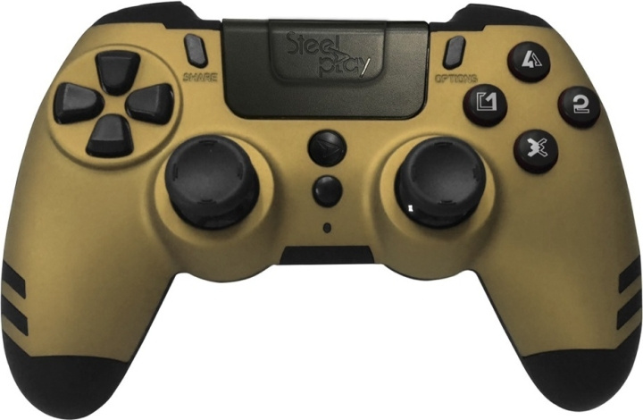 Steelplay MetalTech trådlös spelkontroll, guld, PS4 / PS3 / PC i gruppen HJEMMEELEKTRONIK / Spilkonsoller og tilbehør / Sony PlayStation 4 / Tilbehør hos TP E-commerce Nordic AB (C57964)