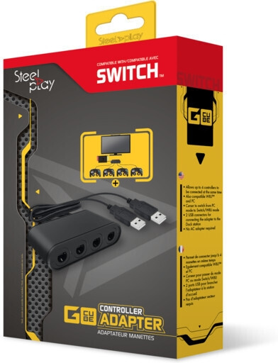 Steelplay GameCube Controller Adapter - fyra-ports adapter, Switch i gruppen HJEMMEELEKTRONIK / Spilkonsoller og tilbehør / Nintendo Switch / Tilbehør hos TP E-commerce Nordic AB (C58020)