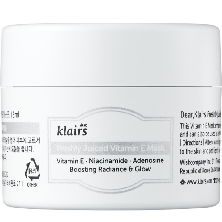 Klairs Freshly Juiced Vitamin E Mask 15ml i gruppen SKØNHED & HELSE / Hudpleje / Ansigt / Masker hos TP E-commerce Nordic AB (C58392)