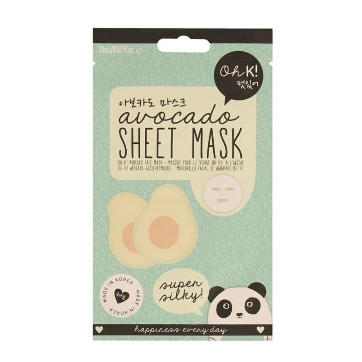 Oh K! Avocado Sheet Mask i gruppen SKØNHED & HELSE / Hudpleje / Ansigt / Masker hos TP E-commerce Nordic AB (C58426)