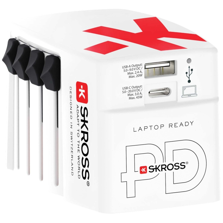 SKROSS World USB Charger AC45PD USB-C PD + USB-A 45W i gruppen HJEM, HUS & HAVE / Elektricitet & Belysning / Rejseadaptere hos TP E-commerce Nordic AB (C58666)