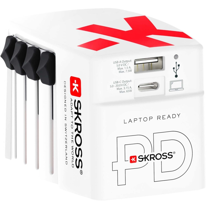 SKROSS World USB Charger AC65PD USB-C PD + USB-A 65W i gruppen HJEM, HUS & HAVE / Elektricitet & Belysning / Rejseadaptere hos TP E-commerce Nordic AB (C58667)