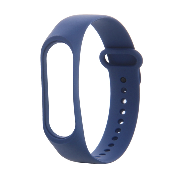 Armband i Silikon till Xiaomi Mi Band 3 / 4, Midnight blue i gruppen SPORT, FRITID & HOBBY / Smartwatch & Aktivitetsmåler / Tilbehør hos TP E-commerce Nordic AB (C58804)