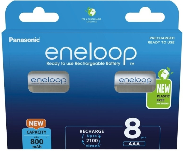 Panasonic Eneloop AAA 800 mAh batteri, 8 st i gruppen HJEMMEELEKTRONIK / Batterier og opladere / Batterier / AAA hos TP E-commerce Nordic AB (C58843)