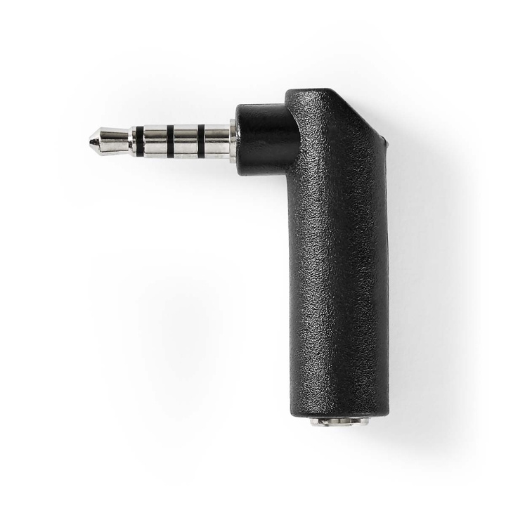 Nedis Stereo Audio Adapter | 3.5 mm Hanstik | 3.5 mm Hunstik | Nikkelplateret | Vinkel 90° | Metal | Sort | 1 stk. | Box i gruppen HJEMMEELEKTRONIK / Kabler og adaptere / Audio Analog / Adaptere hos TP E-commerce Nordic AB (C58975)
