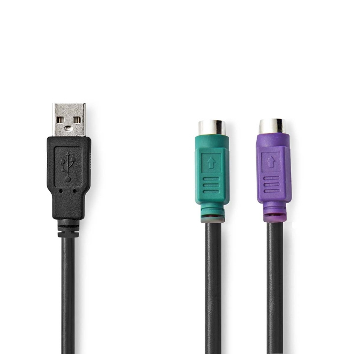 Nedis 2 i 1 kabel | USB 2.0 | USB-A Han | 2x PS/2 Hun | 480 Mbps | 0.30 m | Nikkelplateret | Runde | PVC | Sort | Box i gruppen COMPUTERTILBEHØR / Kabler og adaptere / USB / USB-A / Kabler hos TP E-commerce Nordic AB (C58984)