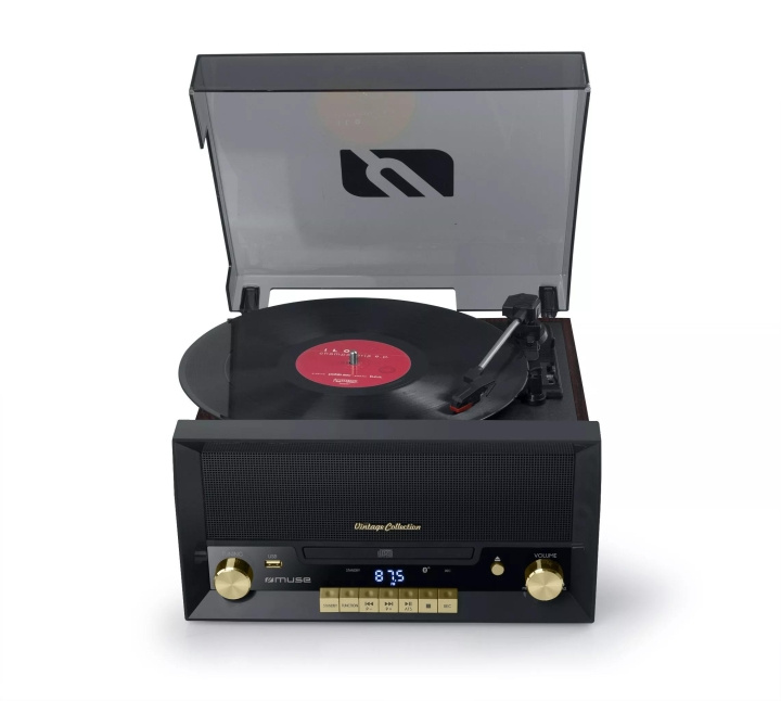 MUSE MT-112 W Turntable Micro system FM BT CD USB Retro i gruppen HJEMMEELEKTRONIK / Lyd & billede / Hjemmebiograf, HiFi & Bærbar / Kompakt stereo & pladespiller hos TP E-commerce Nordic AB (C59963)