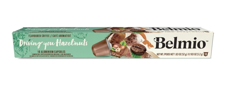 belmio Espresso med hasselnøddesmag, 10 stk. kaffekapsler, KORTE DATOER i gruppen HJEM, HUS & HAVE / Husholdningsapparater / Kaffe og espresso / Kaffekapslar hos TP E-commerce Nordic AB (C59974)