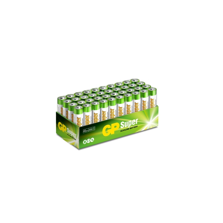 GP Super Alkaline AAA 40 Pack (S) i gruppen HJEMMEELEKTRONIK / Batterier og opladere / Batterier / AAA hos TP E-commerce Nordic AB (C59986)