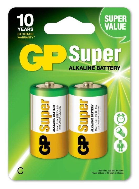 GP Super Alkaline C 2 Pack (B) i gruppen HJEMMEELEKTRONIK / Batterier og opladere / Batterier / Andet hos TP E-commerce Nordic AB (C59988)