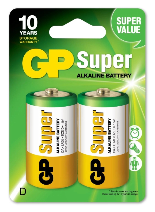 GP Super Alkaline D 2 Pack (B) i gruppen HJEMMEELEKTRONIK / Batterier og opladere / Batterier / Andet hos TP E-commerce Nordic AB (C59990)