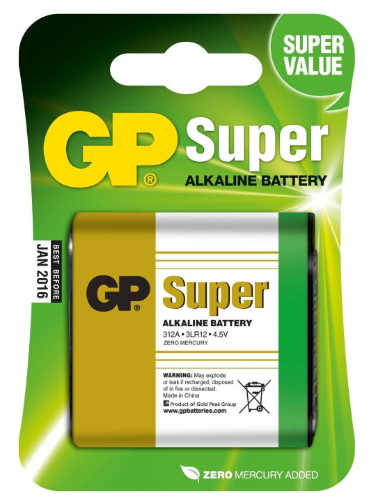 GP Super Alkaline 4,5V 1 pakke (B) i gruppen HJEMMEELEKTRONIK / Batterier og opladere / Batterier / Andet hos TP E-commerce Nordic AB (C59992)