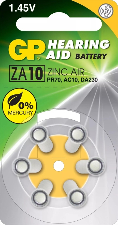 GP Hearing Aid ZA10 6 Pack (B) i gruppen HJEMMEELEKTRONIK / Batterier og opladere / Batterier / Batterier til høreapparater hos TP E-commerce Nordic AB (C60005)