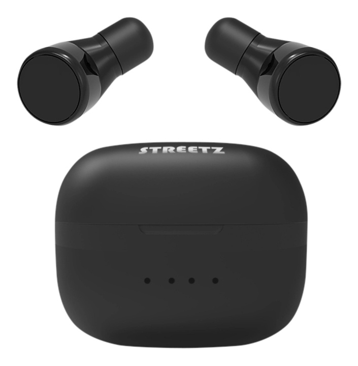 Streetz T200 True Wireless in-ear, dual earbuds, charge case, black i gruppen HJEMMEELEKTRONIK / Lyd & billede / Hovedtelefoner & Tilbehør / Hovedtelefoner hos TP E-commerce Nordic AB (C60062)