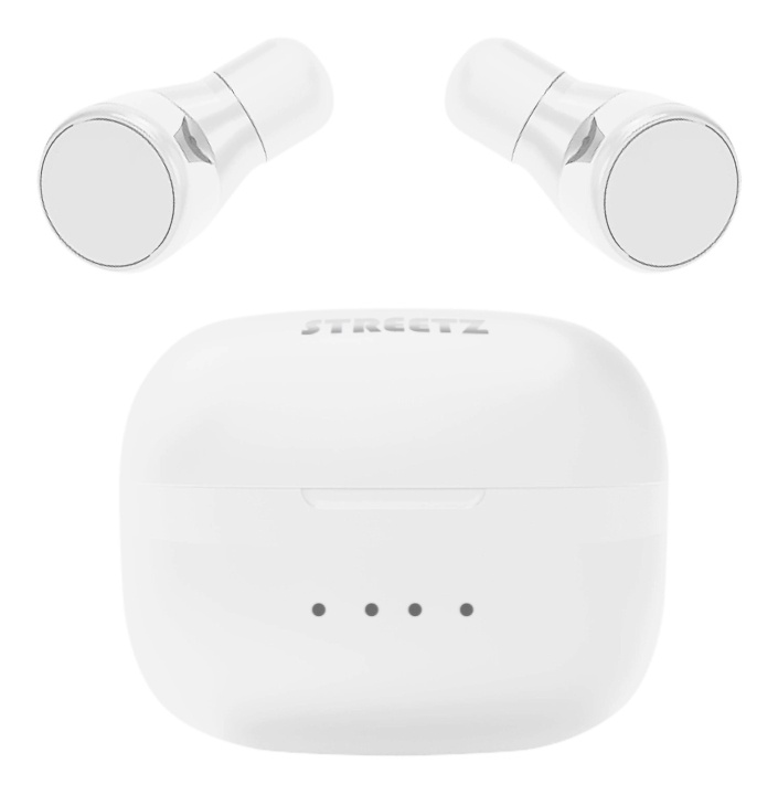 Streetz T200 True Wireless in-ear, dual earbuds, charge case, white i gruppen HJEMMEELEKTRONIK / Lyd & billede / Hovedtelefoner & Tilbehør / Hovedtelefoner hos TP E-commerce Nordic AB (C60077)