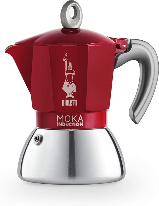 Bialetti Moka Induktion Röd, 4 koppar i gruppen HJEM, HUS & HAVE / Husholdningsapparater / Kaffe og espresso / Kaffemaskiner hos TP E-commerce Nordic AB (C60124)