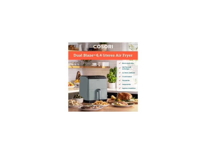 Cosori Dual Blaze CAF-P583S-AEUR Airfryer 1.7kW Lysegrå i gruppen HJEM, HUS & HAVE / Husholdningsapparater / Airfryers & Friture hos TP E-commerce Nordic AB (C60421)