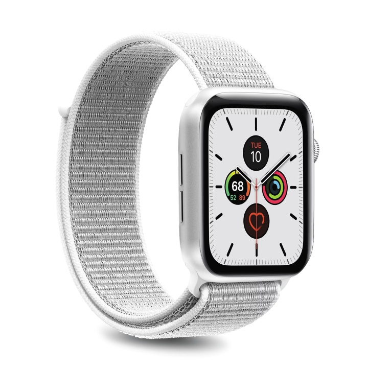 Puro Apple Watch Band, 42-44mm, S/M & M/L, Nylon, Vit i gruppen SMARTPHONES & TABLETS / Træning, hjem og fritid / Apple Watch & Tilbehør / Tilbehør hos TP E-commerce Nordic AB (C60595)