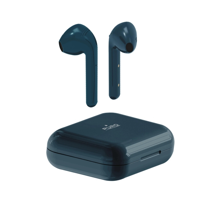 Puro Bluetooth Slim Pod hörlurar med laddstation, Blå i gruppen HJEMMEELEKTRONIK / Lyd & billede / Hovedtelefoner & Tilbehør / Hovedtelefoner hos TP E-commerce Nordic AB (C60597)
