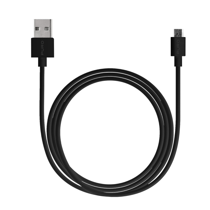 Puro USB-A - MicroUSB kabel, 2m, svart i gruppen SMARTPHONES & TABLETS / Opladere og kabler / Kabler / Kabler microUSB hos TP E-commerce Nordic AB (C60622)