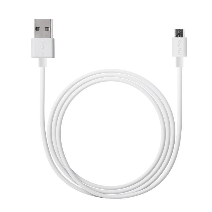 Puro USB-A - MicroUSB kabel, 2m, vit i gruppen SMARTPHONES & TABLETS / Opladere og kabler / Kabler / Kabler microUSB hos TP E-commerce Nordic AB (C60623)