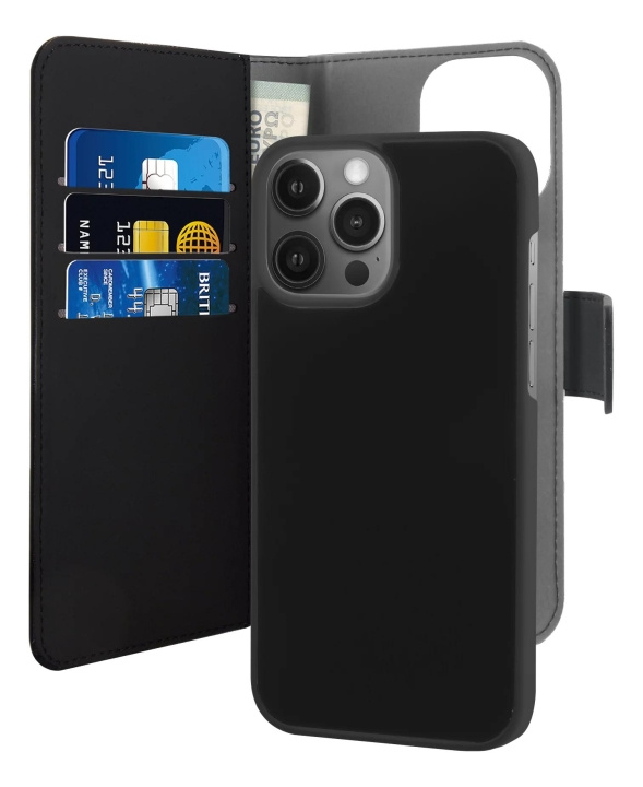 Puro iPhone 13 Pro Max EcoLeather Wallet Detach. black i gruppen SMARTPHONES & TABLETS / Mobil Beskyttelse / Apple / iPhone 13 Pro Max / Cover hos TP E-commerce Nordic AB (C60717)