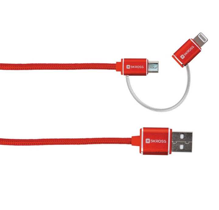 SKROSS RED 2in1 Charge\'n Sync Micro USB & Lightning Cable i gruppen SMARTPHONES & TABLETS / Opladere og kabler / Kabler / Kabler Lightning hos TP E-commerce Nordic AB (C60750)