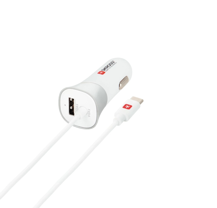 SKROSS USB-billaddare med Typ-C-kabel (2.0) i gruppen SMARTPHONES & TABLETS / Opladere og kabler / Bilopladere / Bilopladere Type C hos TP E-commerce Nordic AB (C60754)