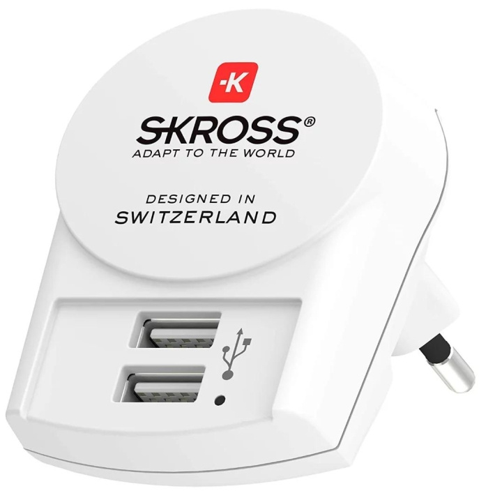 SKROSS Euro USB Charger - 2xType A - BULK i gruppen HJEM, HUS & HAVE / Elektricitet & Belysning / Rejseadaptere hos TP E-commerce Nordic AB (C60772)