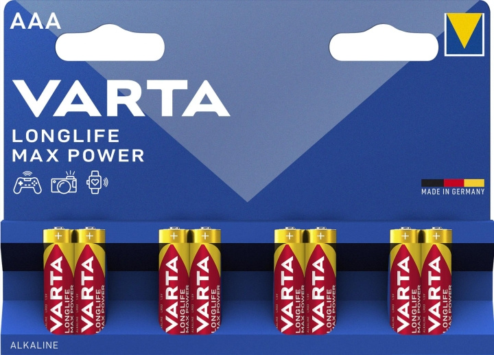 Varta Longlife Max Power AAA 8-pak (B) i gruppen HJEMMEELEKTRONIK / Batterier og opladere / Batterier / AAA hos TP E-commerce Nordic AB (C60774)