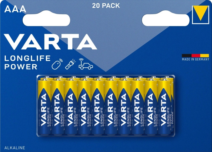 Varta Longlife Power AAA 20-pak i gruppen HJEMMEELEKTRONIK / Batterier og opladere / Batterier / AAA hos TP E-commerce Nordic AB (C60775)