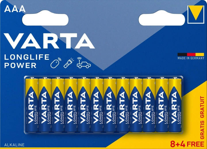 Varta Longlife Power AAA 12 Pack (8+4) (B) i gruppen HJEMMEELEKTRONIK / Batterier og opladere / Batterier / AAA hos TP E-commerce Nordic AB (C60777)