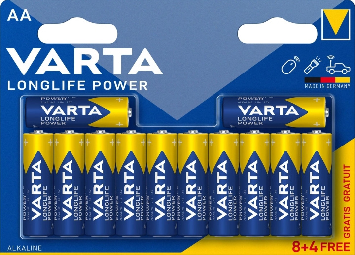 Varta Longlife Power AA 12 Pack (8+4) (B) i gruppen HJEMMEELEKTRONIK / Batterier og opladere / Batterier / AA hos TP E-commerce Nordic AB (C60780)