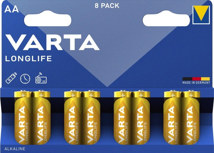 Varta Longlife AA 8 Pack (B) i gruppen HJEMMEELEKTRONIK / Batterier og opladere / Batterier / AA hos TP E-commerce Nordic AB (C60785)