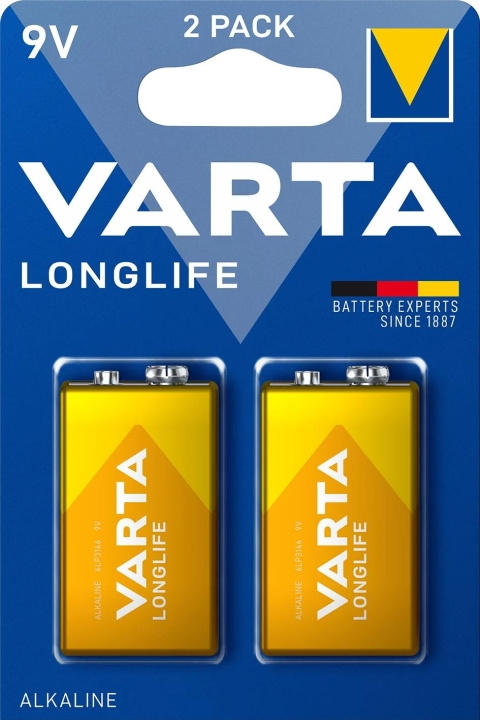 Varta Longlife 9V 2-pak (B) i gruppen HJEMMEELEKTRONIK / Batterier og opladere / Batterier / 9V hos TP E-commerce Nordic AB (C60788)