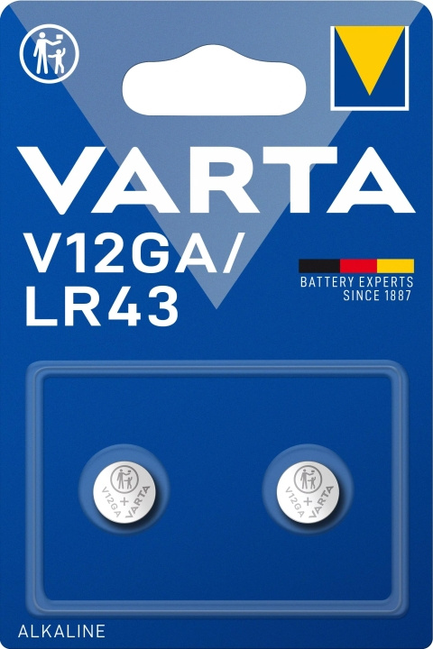Varta V12GA/LR43 Alkaline 2 Pack i gruppen HJEMMEELEKTRONIK / Batterier og opladere / Batterier / Knapcelle hos TP E-commerce Nordic AB (C60802)