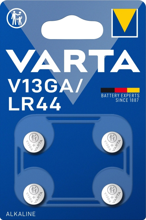 Varta V13GA/LR44 Alkaline 4 Pack i gruppen HJEMMEELEKTRONIK / Batterier og opladere / Batterier / Knapcelle hos TP E-commerce Nordic AB (C60803)