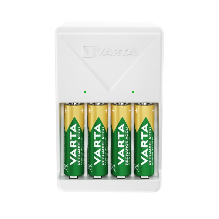 Varta Plug Charger, includes 4x AA 2100 mAh i gruppen HJEMMEELEKTRONIK / Batterier og opladere / Batterioplader hos TP E-commerce Nordic AB (C60816)