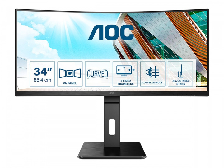 AOC CU34P2A 34 3440 x 1440 (UltraWide) HDMI DisplayPort 100Hz i gruppen COMPUTERTILBEHØR / Monitor / Monitorer hos TP E-commerce Nordic AB (C61342)