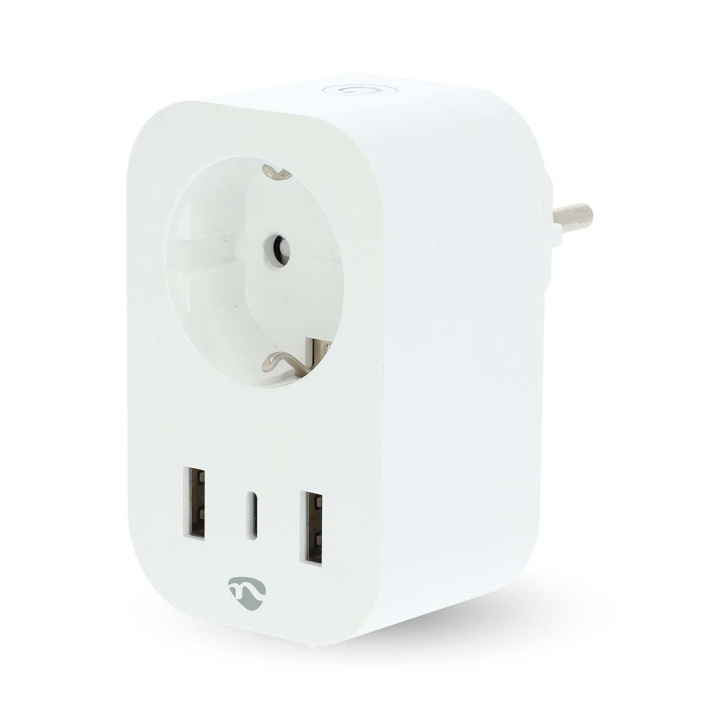 Nedis SmartLife Smart Plug | Wi-Fi | IP21 | Effektmåler | 3680 W | Type F (CEE 7/7) / 1x USB-C™ / 2x USB | 0 - 55 °C | Android™ / IOS | Hvid | 1 stk i gruppen HJEM, HUS & HAVE / Smart hjem / Smart plugs hos TP E-commerce Nordic AB (C61441)