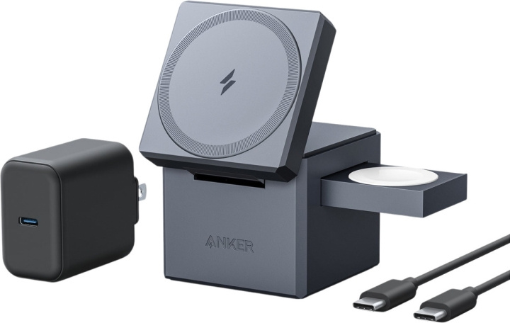 Anker 3-i-1 Cube med MagSafe trådlös laddningsplatta i gruppen SMARTPHONES & TABLETS / Opladere og kabler / Trådløs Qi oplader hos TP E-commerce Nordic AB (C61628)